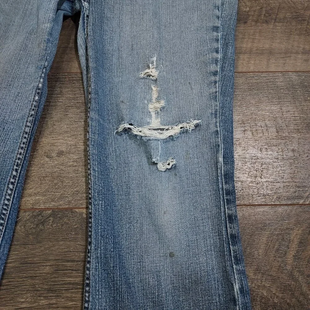 Thrashed Distressed DKNY Boot Cut Cotton Spandex Fits 30x30 size 10 - Picture 14 of 15